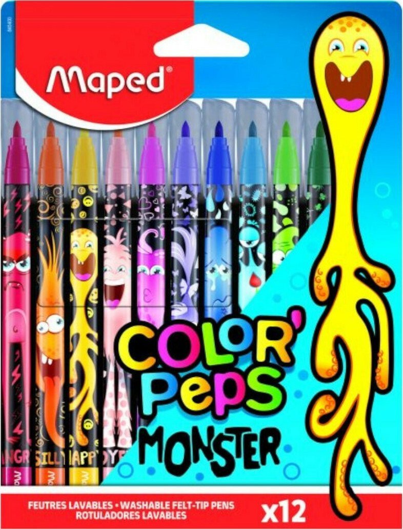 MARCADOR MAPED COLOR PEPS MONSTER x 12 COLORES