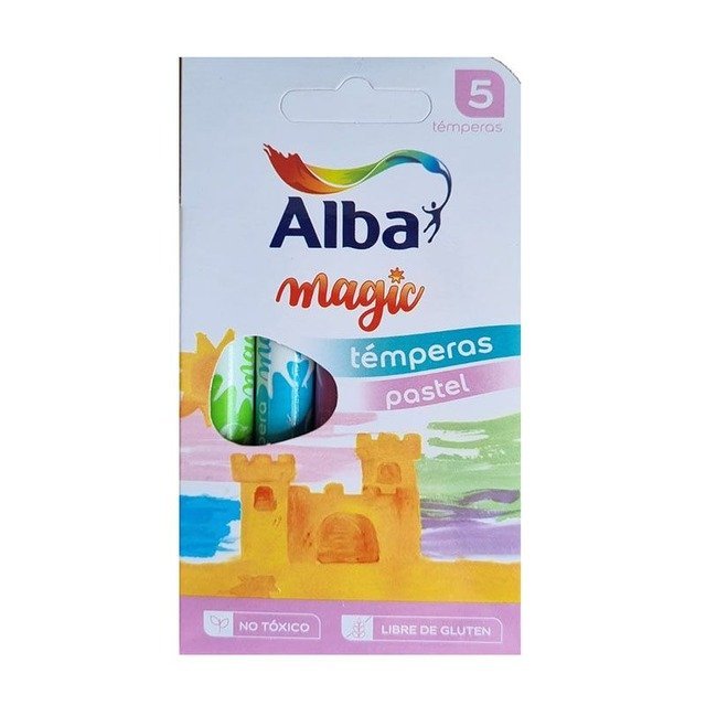 TEMPERA ALBAMAGIC PASTEL 8 ml x 5 COLORES