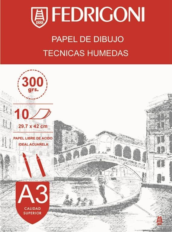 PAPEL ACUARELABLE IBI 300 GRS A4 x 10 HS 640956