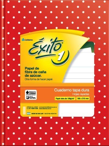 CUADERNO EXITO E1 TAPA DURA 48 HOJAS LUNARES ROJO