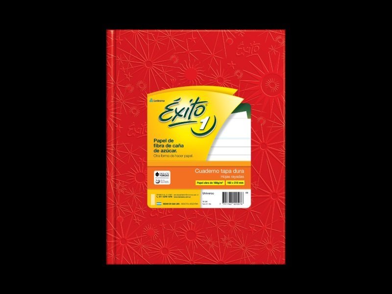 CUADERNO EXITO E1 TAPA DURA 100 HOJAS ARAÑA ROJO RAYA