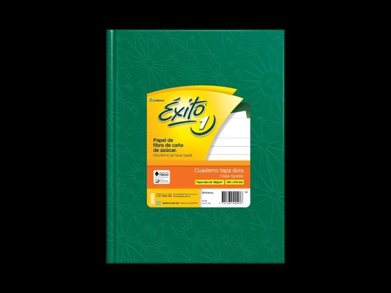 CUADERNO EXITO E1 TAPA DURA 100 HOJAS ARAÑA VERDE RAYA
