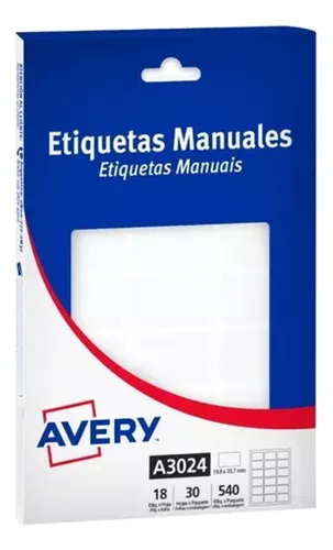 ETIQUETA BLANCA AUTOHADESIVA 3024 x CAJA