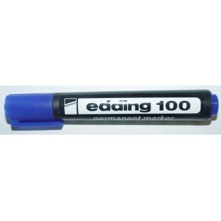 MARCADOR EDDING  100 PERMANENTE AZUL P/REDONDA