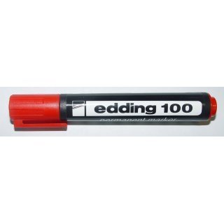 MARCADOR EDDING  100 PERMANENTE ROJO P/REDONDA