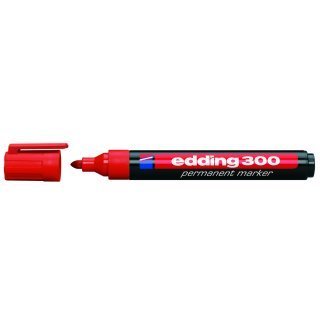 MARCADOR EDDING  300 PERMANANTE ROJO P/REDONDA