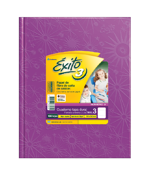 CUADERNO EXITO E3 TAPA DURA 100 HOJAS FORRADO LILA