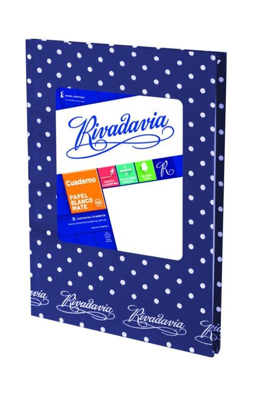 CUADERNO RIVADAVIA TAPA DURA 50 HOJAS LUNARES AZUL