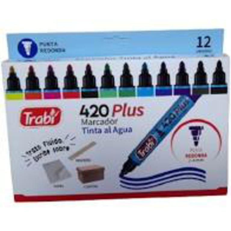 MARCADOR TRABI 420 AL AGUA x 12 COLORES