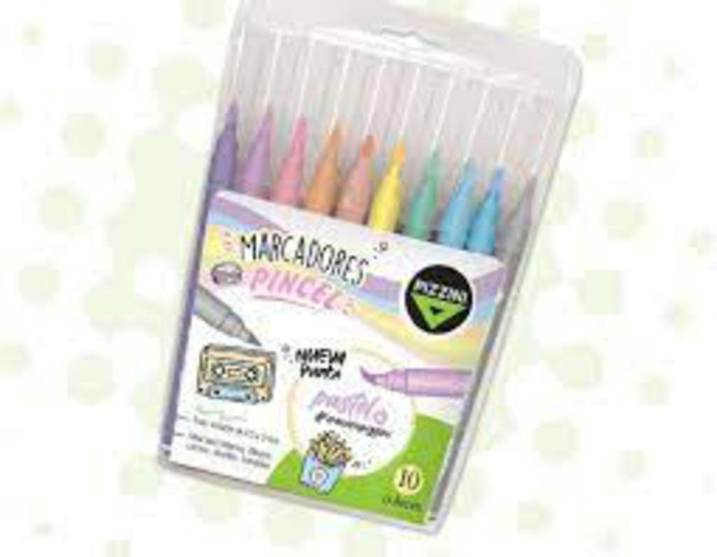 MARCADOR MIO ESCOLAR PINCEL X 10 COLORES PASTEL     8210P