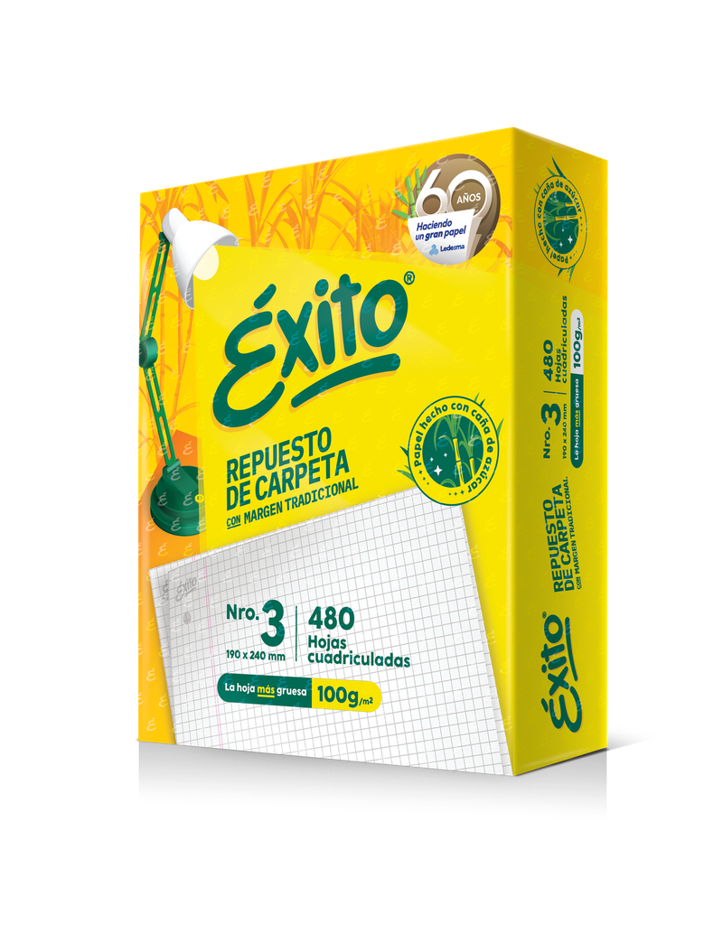 REPUESTO EXITO x 480 HOJAS CUADRO