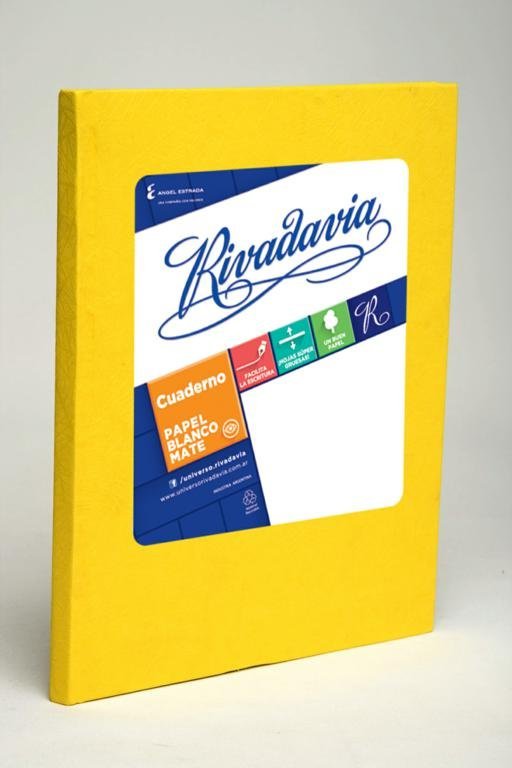 CUADERNO RIVADAVIA TAPA DURA 50 HOJAS AMARILLO