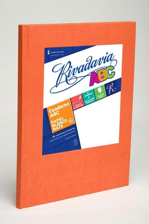 CUADERNO RIVADAVIA ABC 50 HOJAS 19×,23.5 NARANJA RAYA