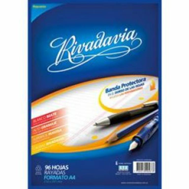 REPUESTO  RIVADAVIA A4 96 HOJAS RAYADO