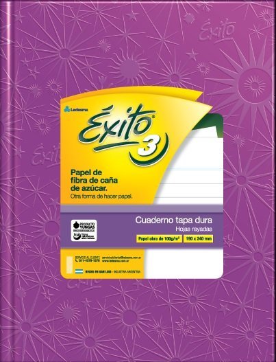 CUADERNO EXITO E3 TAPA DURA 48 HOJAS FORRADO LILA RAYADO