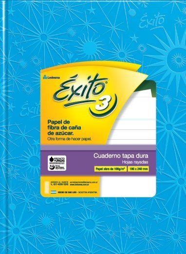 CUADERNO EXITO E3 TAPA DURA 48 HOJAS FORRADO TURQUESA RAYADO