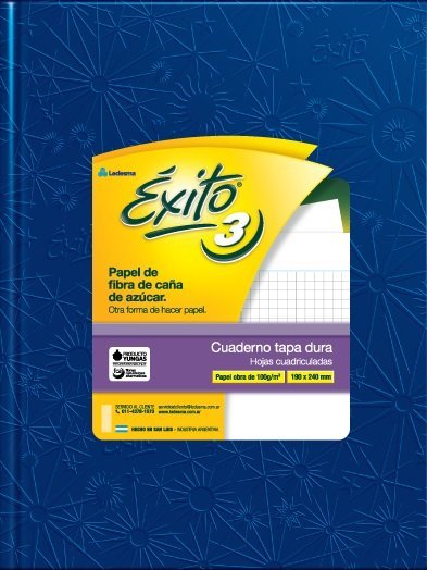 CUADERNO EXITO E3 TAPA DURA 48 HOJAS FORRADO AZUL CUADRO