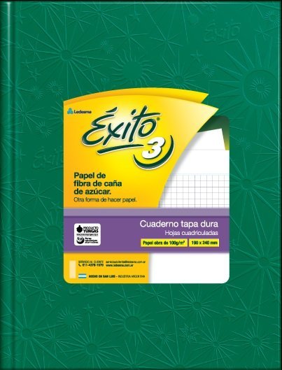 CUADERNO EXITO E3 TAPA DURA 48 HOJAS FORRADO VERDE CUADRO