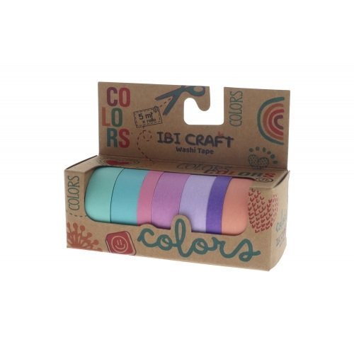 CINTA ADHESIVA WASHI PASTEL x 7 ROLLOS     055763