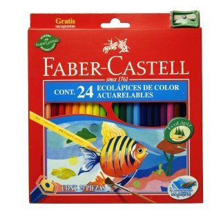 LAPIZ FABER CASTELL ECOLAPIZ ACUARELABLE x 24 COL.