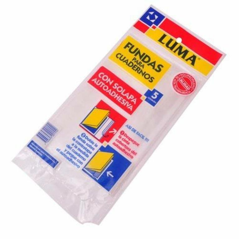 FUNDA CUADERNO x   5 U              LUMA