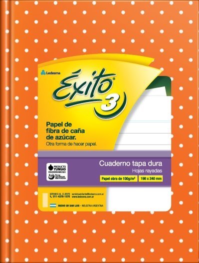 CUADERNO EXITO E3 TAPA DURA 48 HOJAS LUNARES NARANJA RAYADO