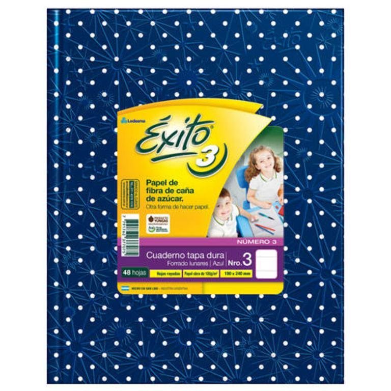 CUADERNO EXITO E3 TAPA DURA 48 HOJAS LUNARES AZUL RAYADO