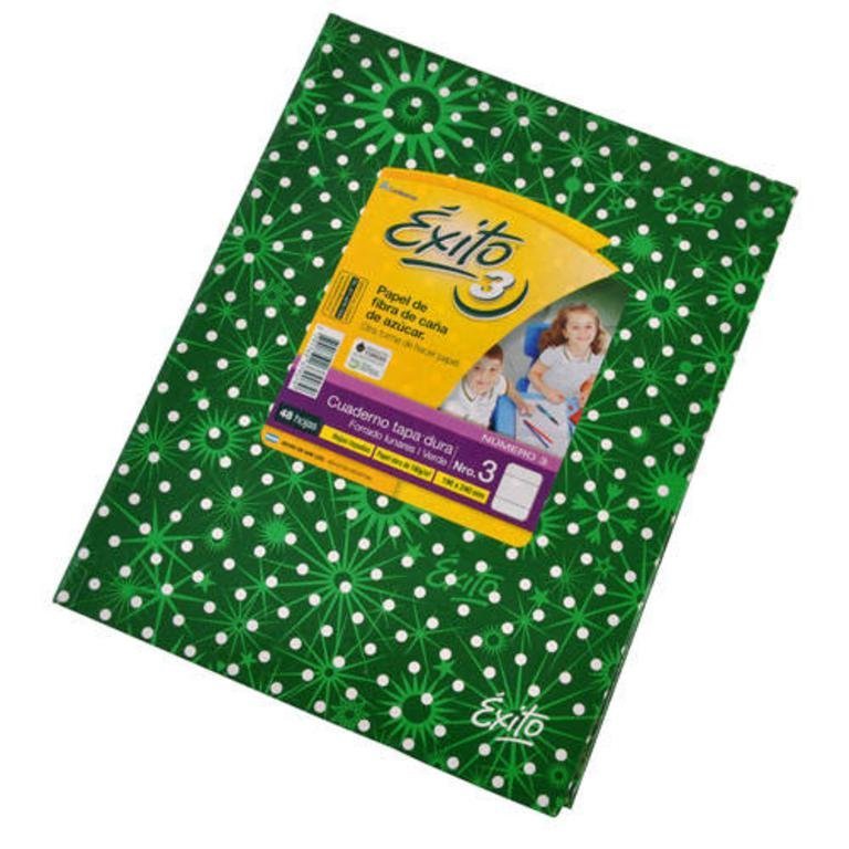 CUADERNO EXITO E3 TAPA DURA 48 HOJAS LUNARES VERDE RAYADO