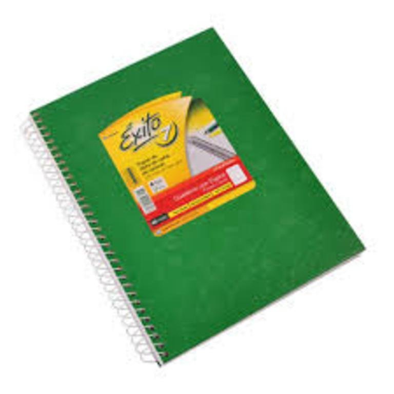 CUADERNO EXITO E7 ESPIRAL 60 HOJAS VERDE RAYA