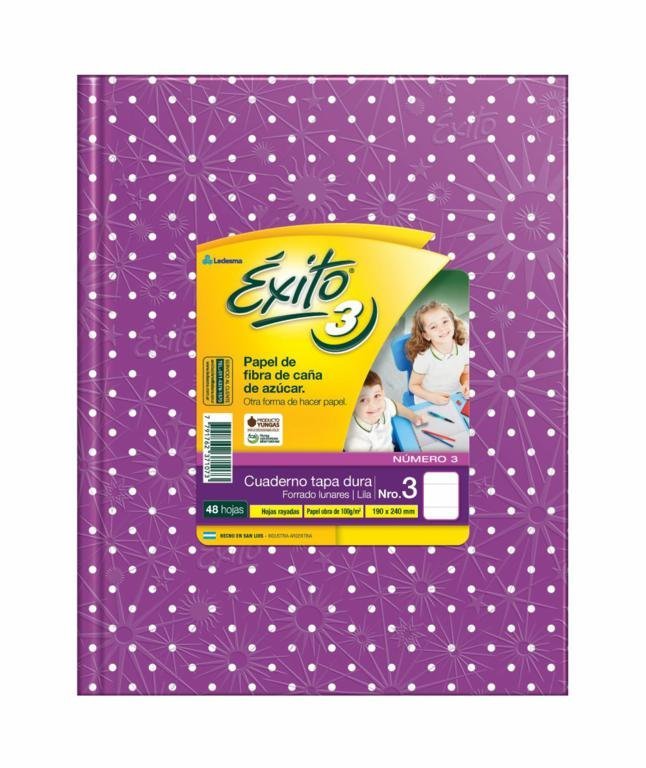 CUADERNO EXITO E3 TAPA DURA 48 HOJAS LUNARES LILA RAYADO