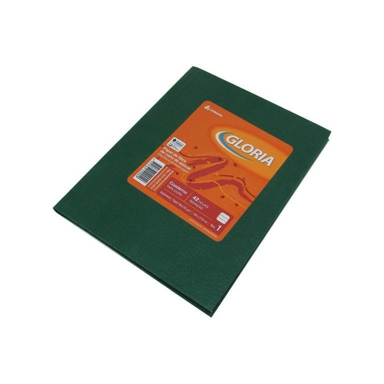 CUADERNO GLORIA TAPA DURA 42 HOJAS VERDE