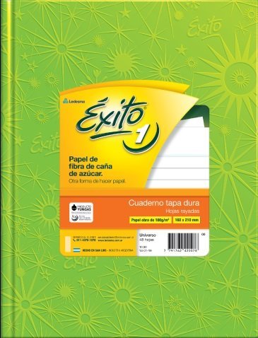 CUADERNO EXITO E1 TAPA DURA 48 HOJAS ARAÑA VERDE MANZANA