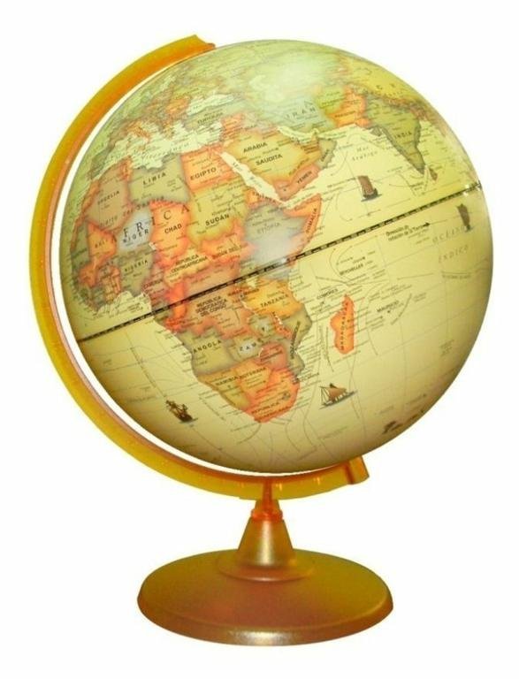 GLOBO TERRAQUEO BASE PLASTICO 25 CM ANTIGUO  257AW