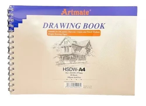 BLOCK ARTMATE DIBUJO  A4 100 GRS 50 HOJAS AHSDW-A4