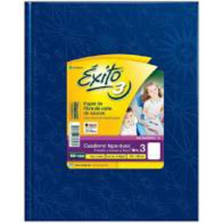 CUADERNO EXITO E3 TAPA DURA 100 HOJAS FORRADO AZUL RAYA