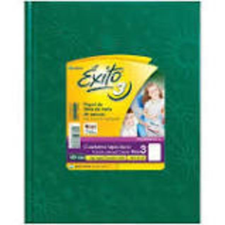 CUADERNO EXITO E3 TAPA DURA 100 HOJAS FORRADO VERDE CUADRO