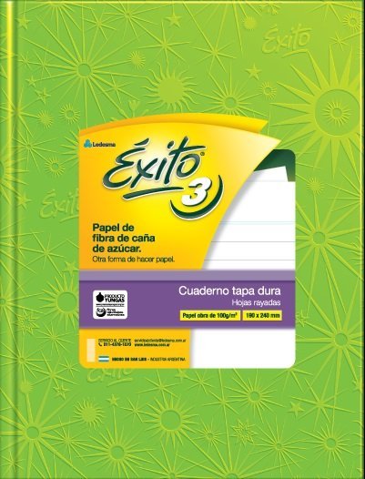 CUADERNO EXITO E3 TAPA DURA 48 HOJAS FORRADO VERDE MANZANA