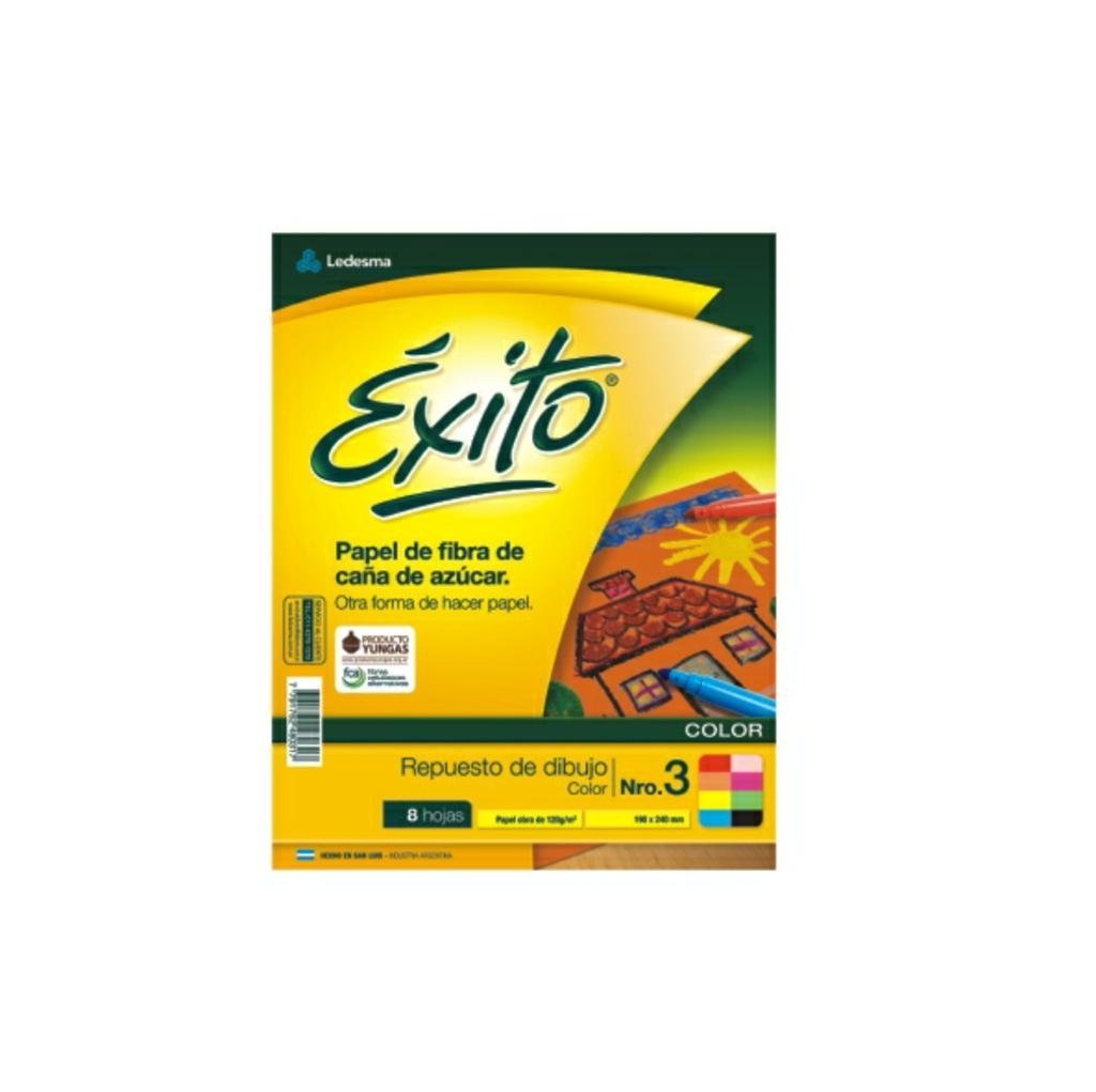 REPUESTO EXITO Nº 3 DIBUJO COLOR x 6 HOJAS