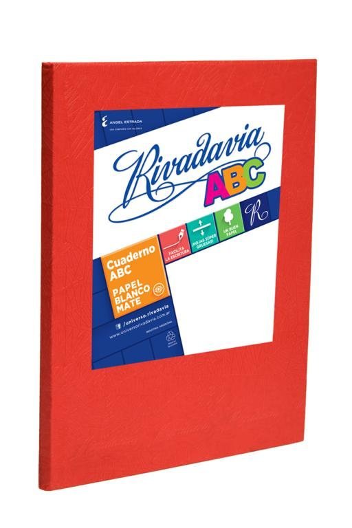 CUADERNO RIVADAVIA ABC 98 HOJAS 19X23.5 ROJO RAYA