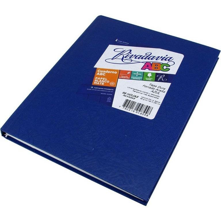 CUADERNO RIVADAVIA ABC 98 HOJAS 19X23.5 AZUL RAYA