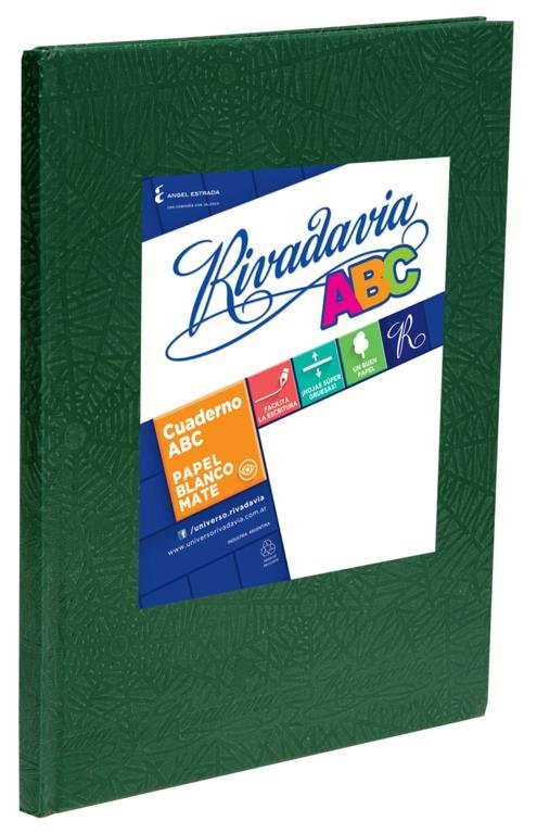 CUADERNO RIVADAVIA ABC 98 HOJAS 19X23.5 VERDE RAYA