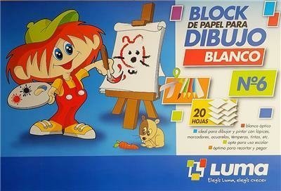BLOCK LUMA DIBUJO BLANCO Nº6 20 HOJAS