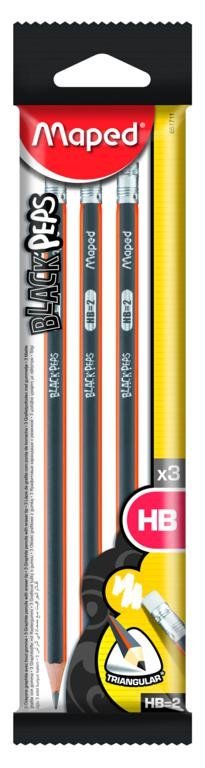 LAPIZ MAPED GRAFITO HB C/GOMA x 3 UNIDADES 851711