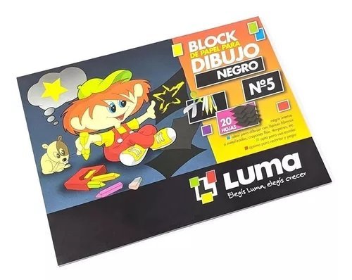 BLOCK LUMA DIBUJO NEGRO Nº 5 x 20 HOJAS