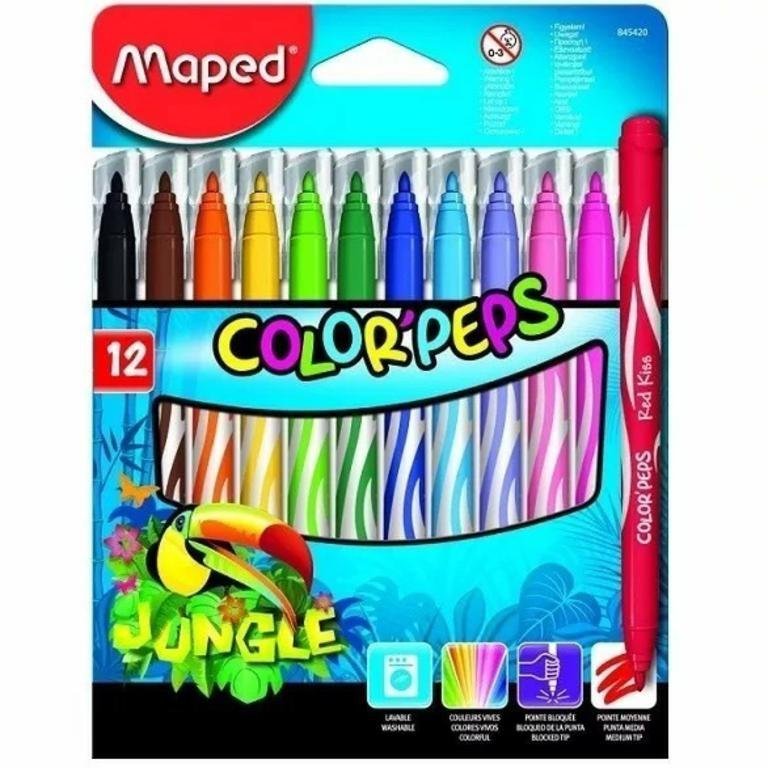 MARCADOR MAPED COLOR PEPS JUNGLE x 12       845420
