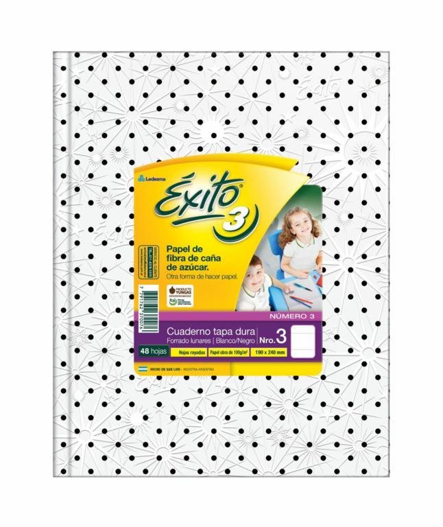 CUADERNO EXITO E3 TAPA DURA 48 HOJAS LUNARES NEGRO RAYADO