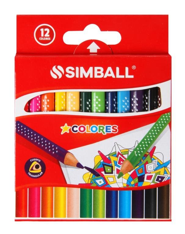 LAPIZ SIMBALL COLOR x 12 CORTOS