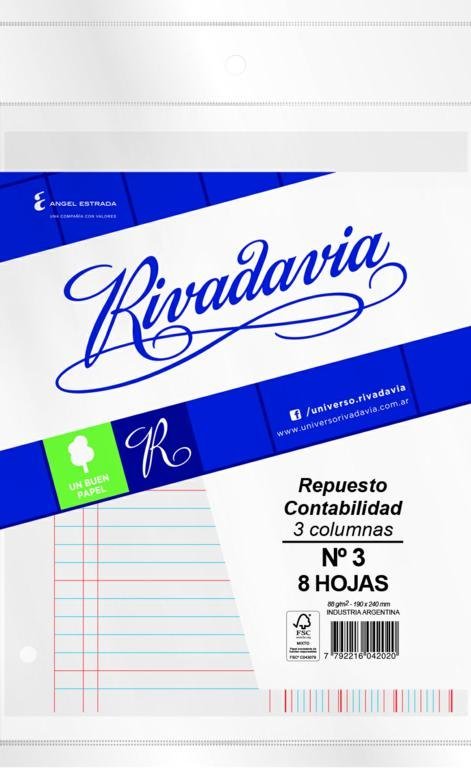 REPUESTO  RIVADAVIA Nº3 CONTABILIDAD 3 COLUMNAS