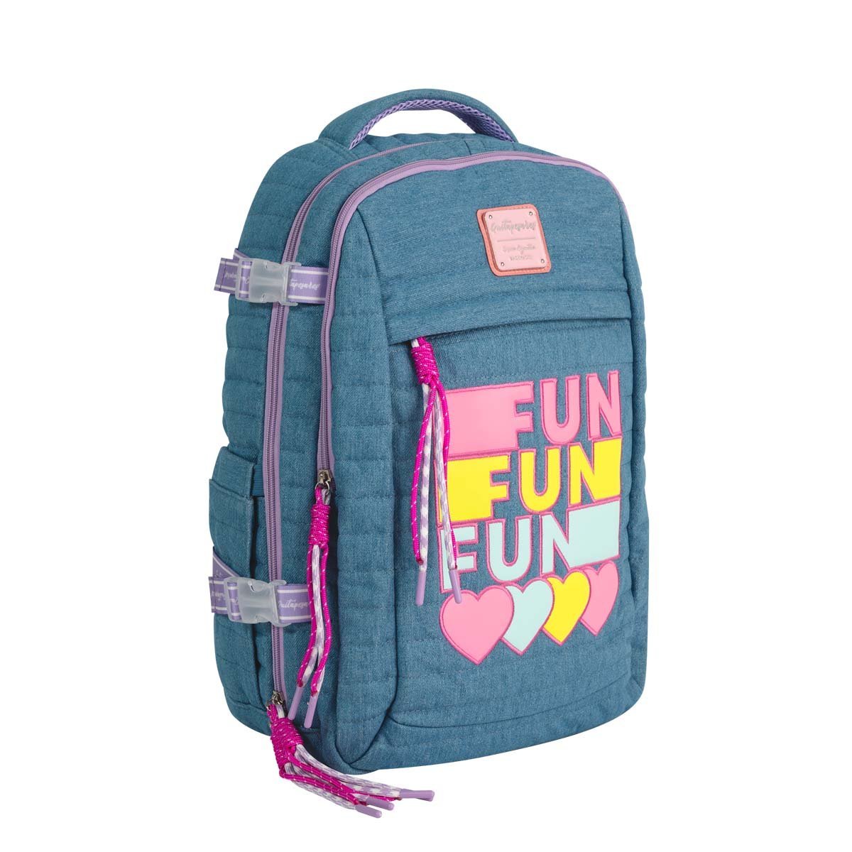 MOCHILA MOOVING QUITAPESARES FUN DENIM