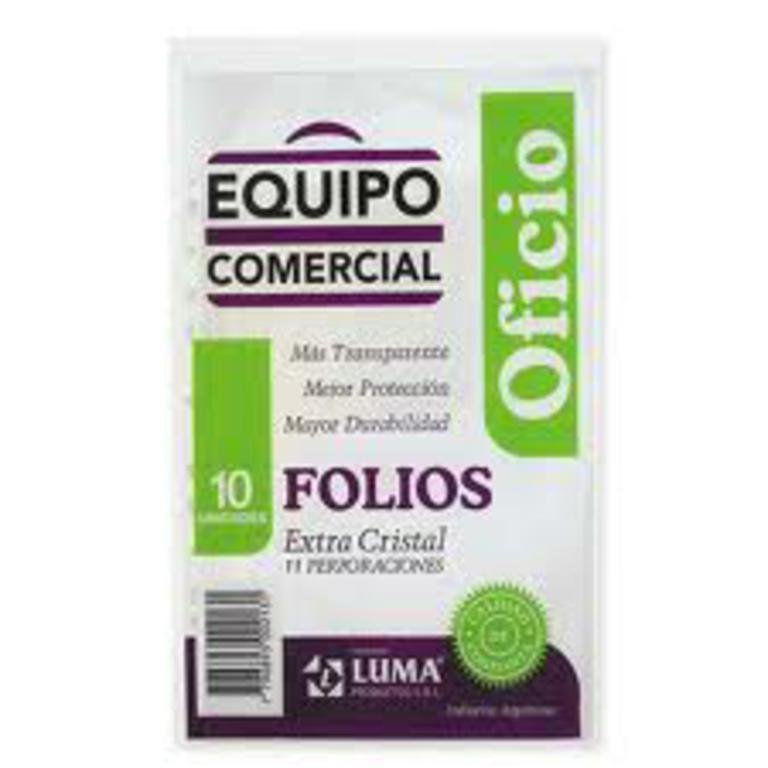 FOLIO OFICIO  x 10 U PP EQUIPO COMERCIAL LUMA